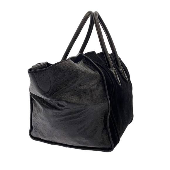 Celine Luggage Small Square Phantom Suede Leather Tote Bag Black - Picture 2 of 13
